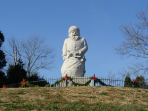 Santa Statue with garland
