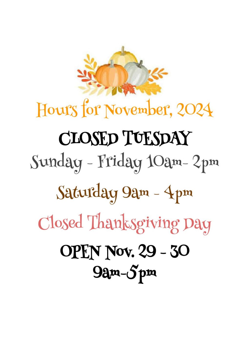 Hours for November, 2024 - Google Docs